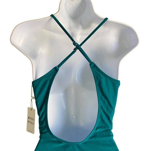 Cupshe Green One Piece Swimsuit Knot Tie Women's Medium NEW NWT - Picture 7 of 9